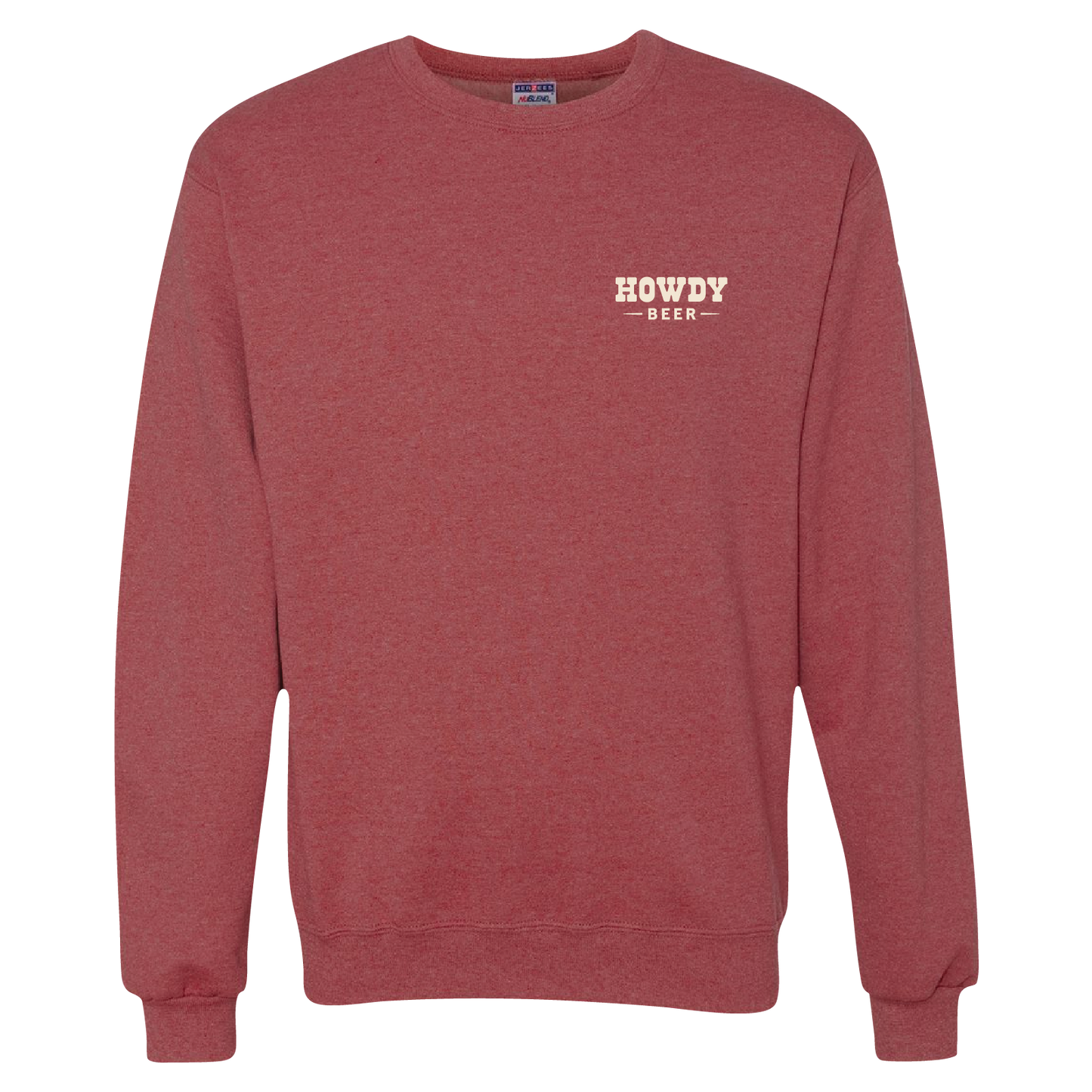 Howdy Logo Embroidered Crewneck Sweatshirt - Vintage Heather Red
