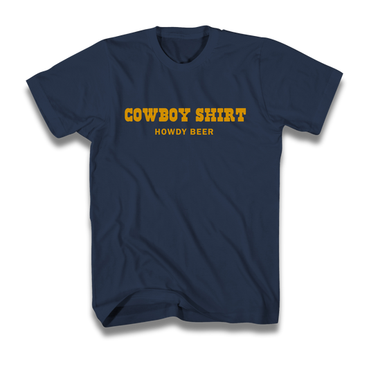 Dark Blue Howdy Beer Cowboy Shirt