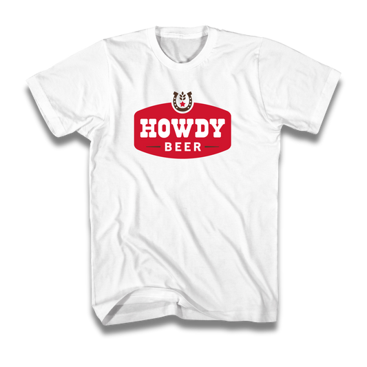 Howdy Beer white logo tee