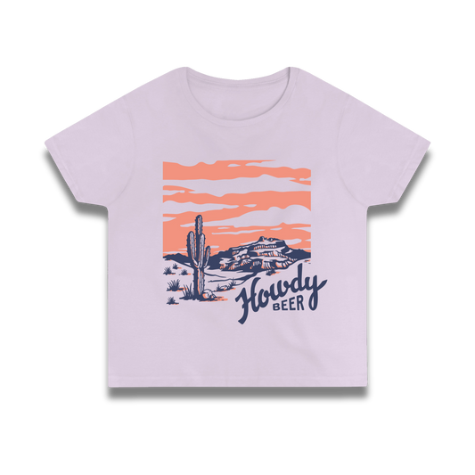 Howdy Beer crop top brewery tee, women's